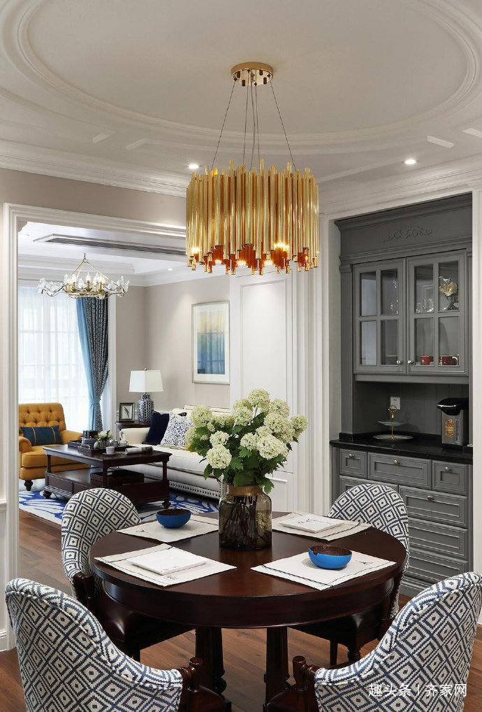 棉麻窗帘|108㎡美式风，素色棉麻窗帘，墙纸清新素雅，一家人的小温暖！