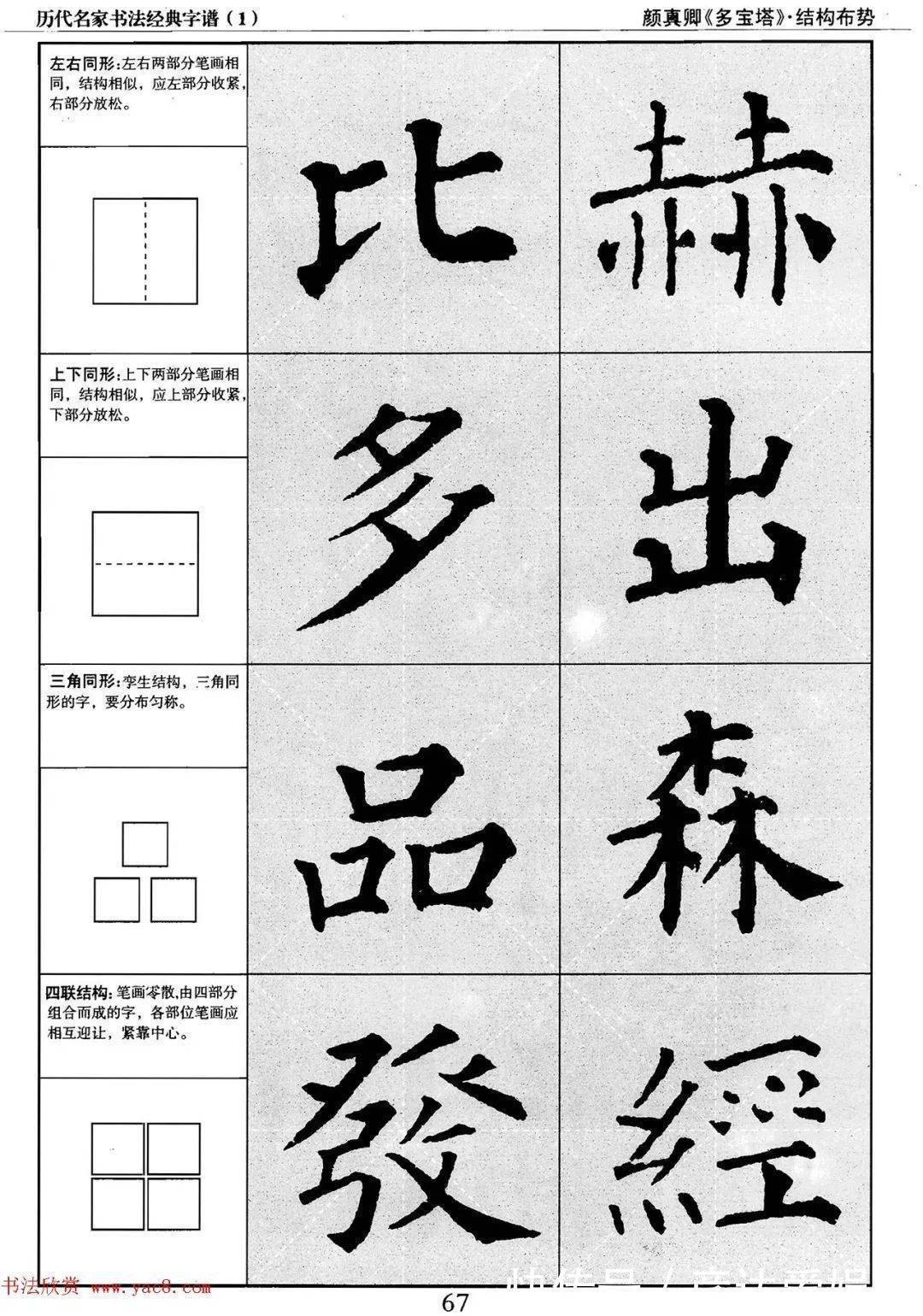 多宝塔字谱！颜真卿多宝塔字谱