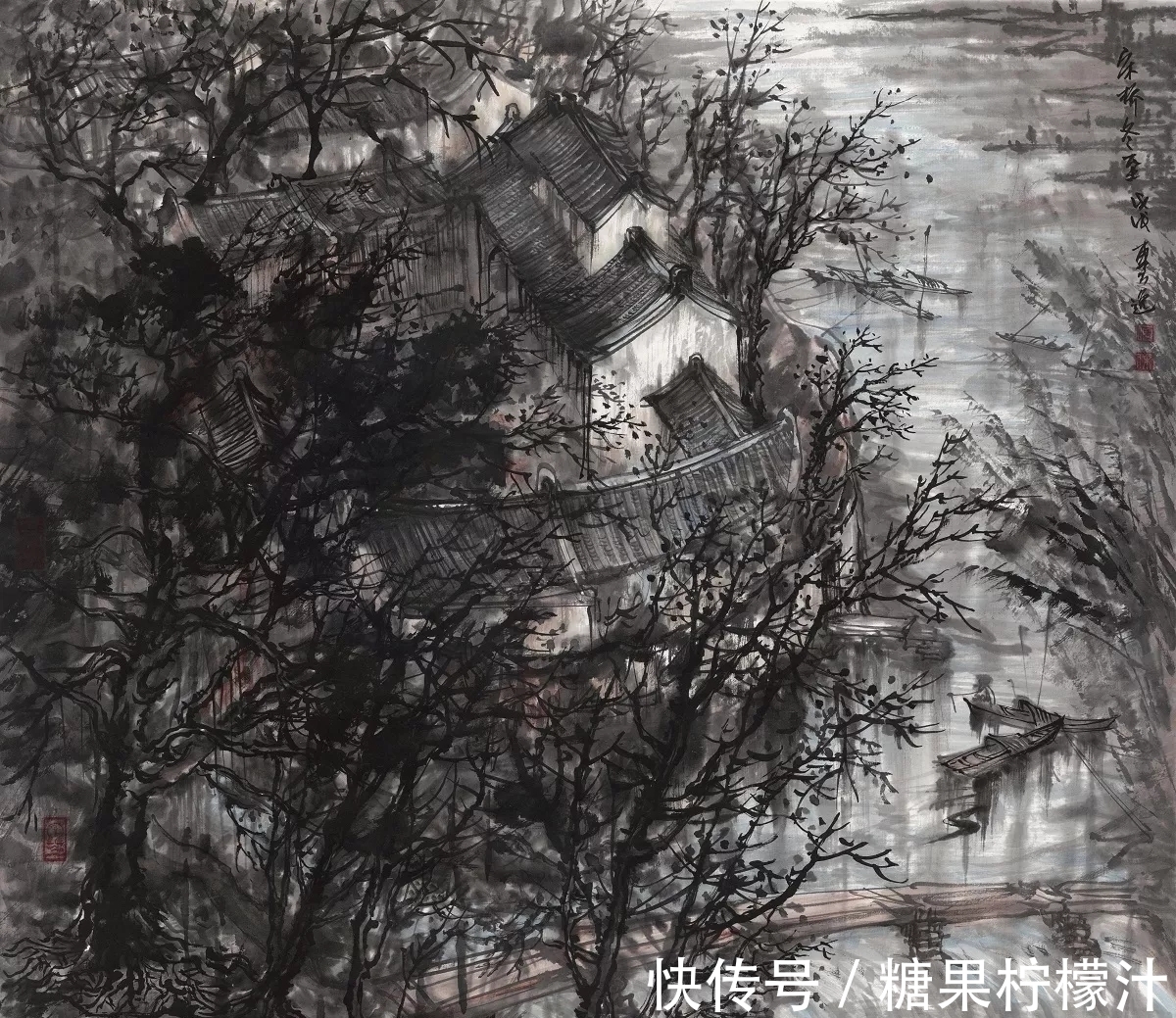 笔力#国画新锐|他的山水画笔力骄劲,墨色浓重,恰如岭南热烈的天气