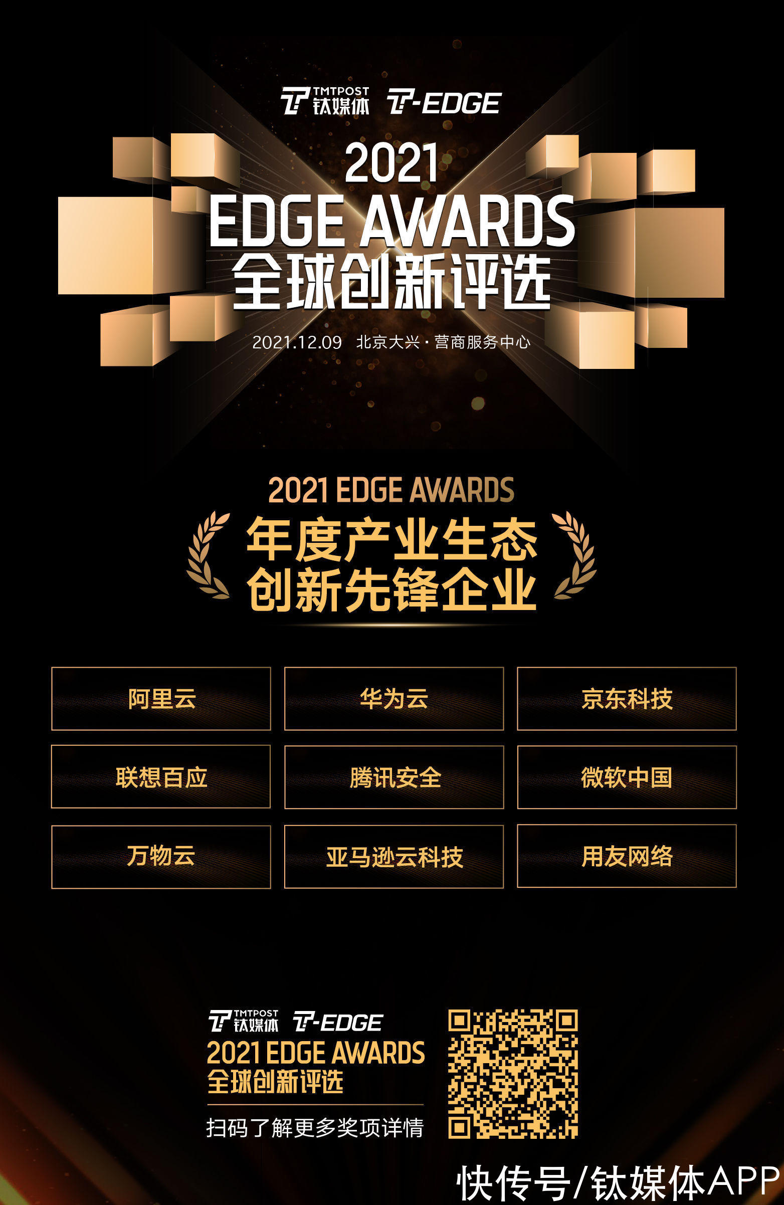 云科技|钛媒体2021 EDGE AWARDS全球创新评选之「年度产业生态创新先锋企业」揭榜