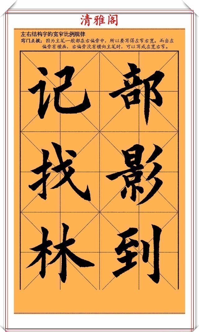 欧阳询楷书笔法学习字帖,偏旁结构技法演示,欧体楷书的帖学范本