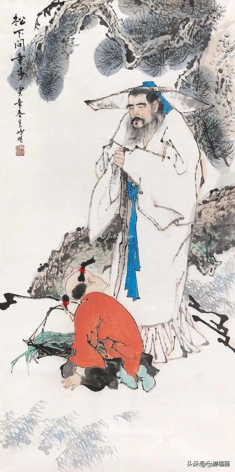 松下问童子#多位画家笔下的《松下问童子》,你最喜欢哪一幅?