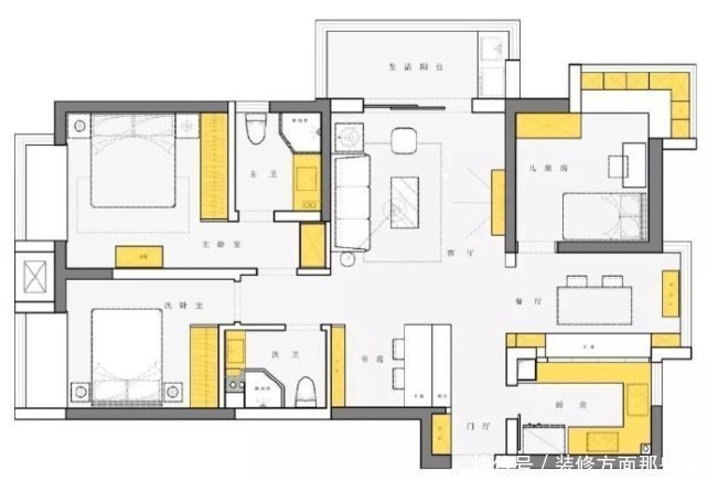 烤漆柜|130平现代前卫高级灰三居室,打造一个温润安静的宜居空间