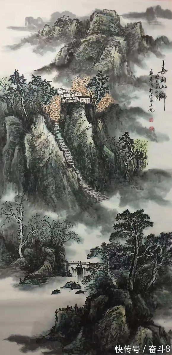 岳祥!画家范延春 笔墨意境 巍峨雄峻