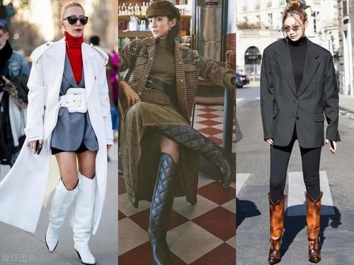 今年最火的“及膝靴”，配裤子、裙子都很美，真是时髦百搭又显高