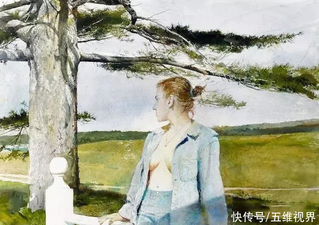 水彩|「名家作品」安德鲁·怀斯水彩侧面人像