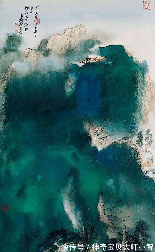 大师@泼彩山水画的最高境界,五百年第一人张大千!