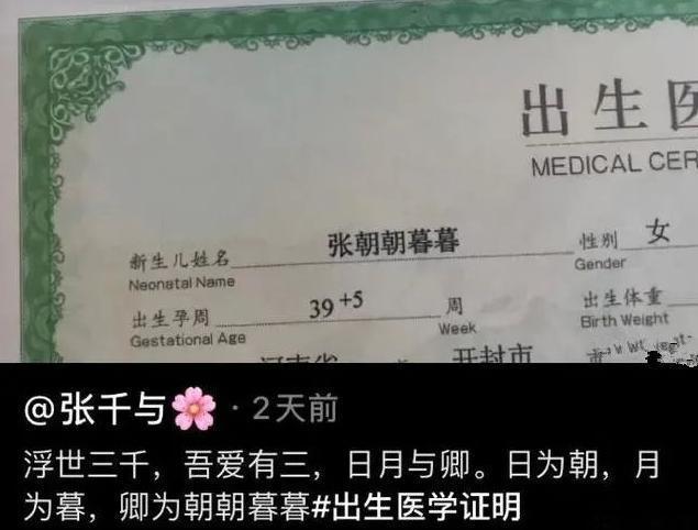 爸爸|爸爸姓“赵”,给孩子取四字奇葩名字,网友:没文化真可怕