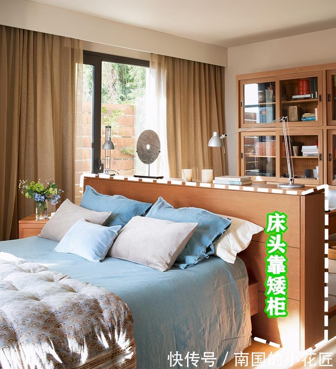 收纳|卧室就该打破传统格局，用矮柜代替，样式更新颖还能一房两用