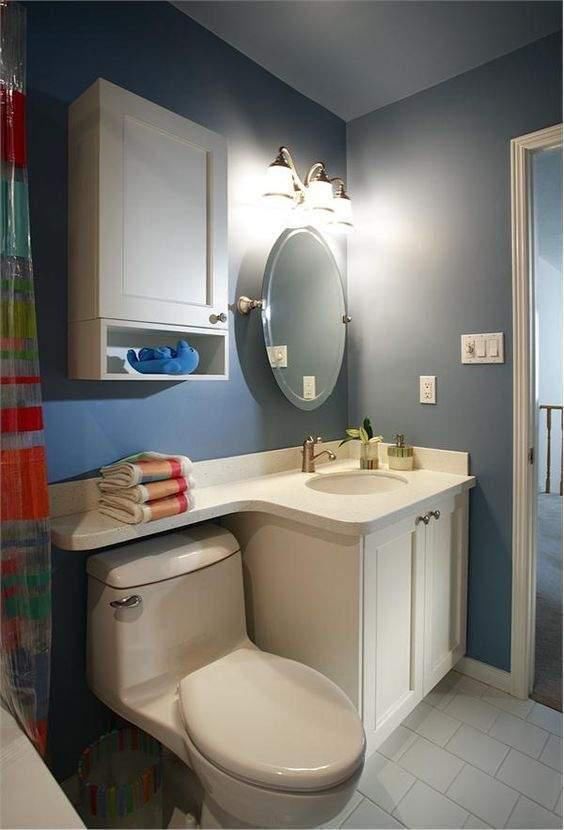 台面|我咋没想到,把L型洗漱台加高1米打柜子,双倍收纳跟别人不一样