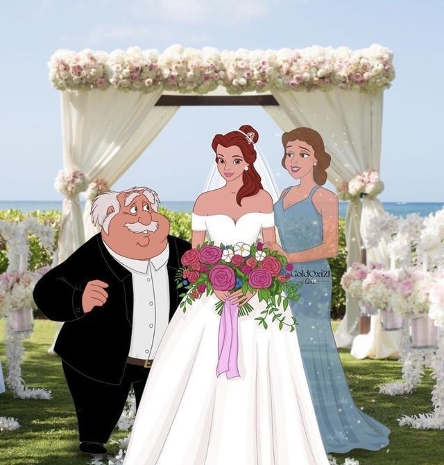 笑容|婚礼中的迪士尼公主,贝儿公主高贵圣洁,白雪公主笑容甜蜜