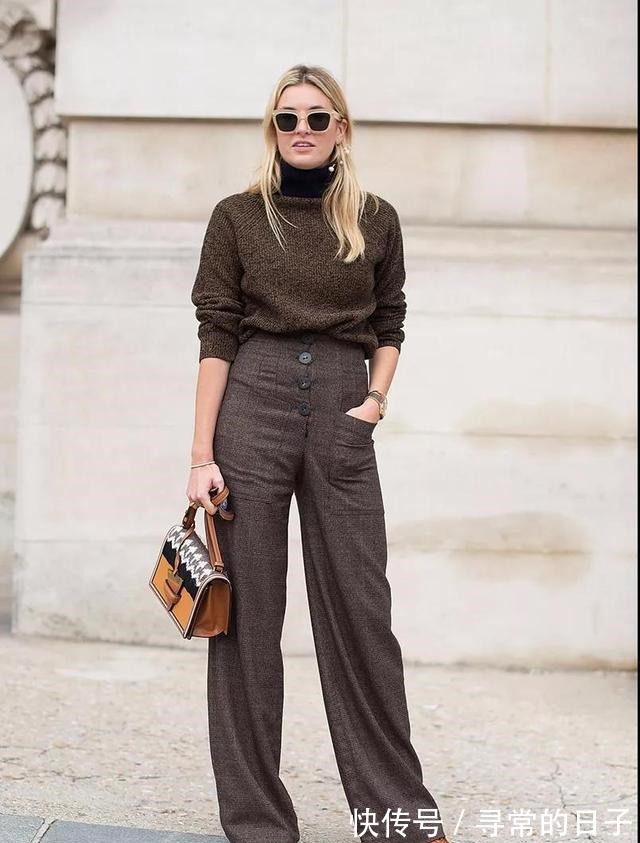 高领毛衣 秋冬最经典穿搭高领毛衣+阔腿裤,遮肉显瘦,穿三五年不过时!