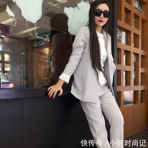 西装外套 80后女人穿出时髦气质感的西装套装,今年巨流行