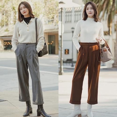 九分裤+短靴=今春显高cp，气质利落又时髦，小个子也能穿