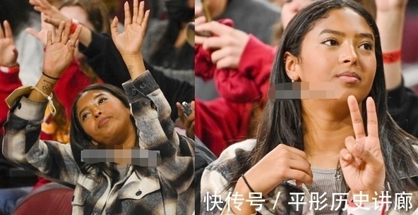 表情|瓦妮莎大女儿看篮球赛!表情神似科比,与帅哥同框,关系不一般