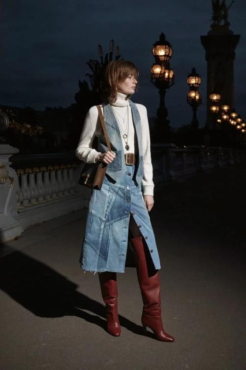 不冷不热的早春，穿条牛仔裙吧！