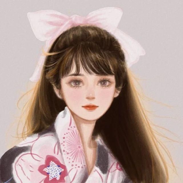 人海|手绘女生头像 于是跃入人海 各有风雨灿烂