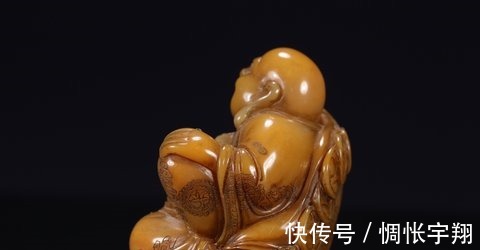 寿山!晚清 寿山田黄石“罗汉”摆件