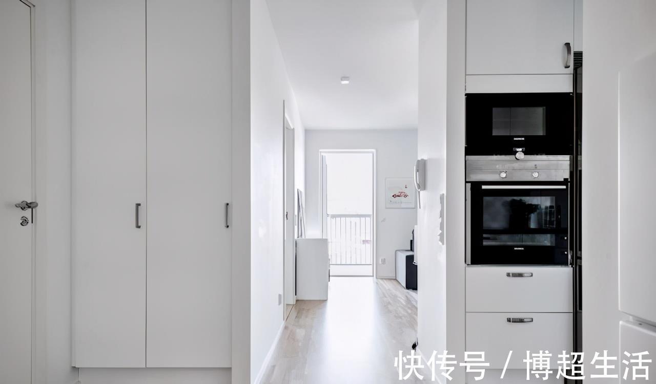 白色|夫妻46㎡一居,玄关规划衣帽间,大白墙整洁清新,精致小家太美了