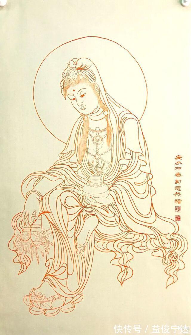 白描|实力派书画家郭思然先生,朱砂白描人物系列作品欣赏