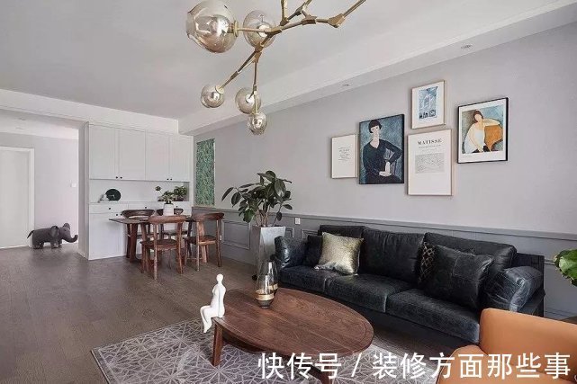 餐酒柜|96平现代风二居室，客餐厅连在一起协调又耐看