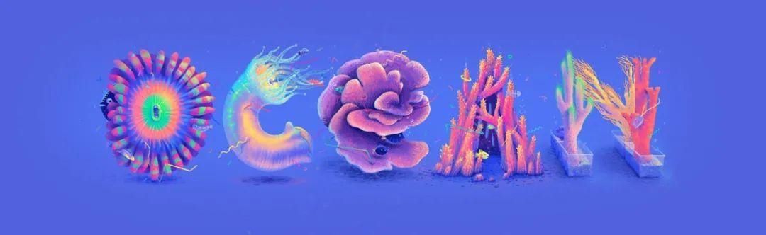  创意|用海底生物结合字母创意十足