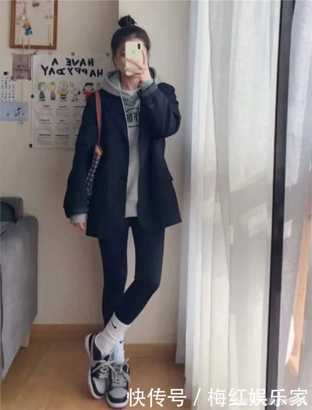 最近火了一种新穿法，“鲨鱼裤+老爹鞋”，显瘦显高！明星都上头