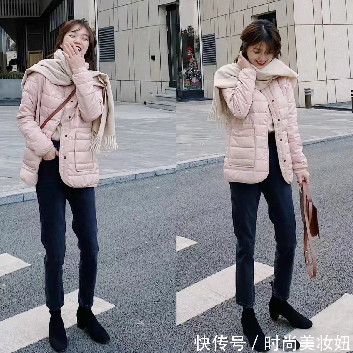 打底裤|冬季短靴别再配打底裤了,试试“9分裤+短靴”,洋气不说还保暖