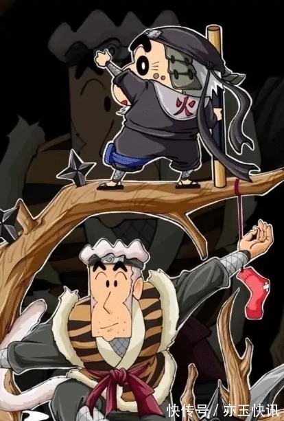 千手观音|当蜡笔小新和火影忍者里面的人物结合之后,看到纲手我服了