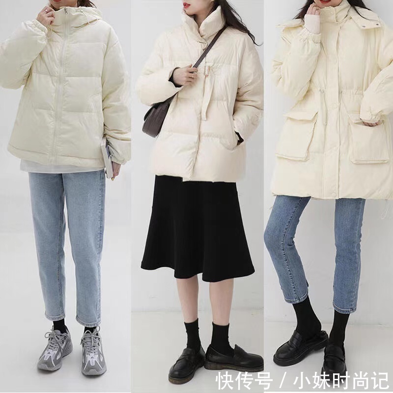 我发现,小个子女生羽绒服穿搭素一点,也很显腔调少女感