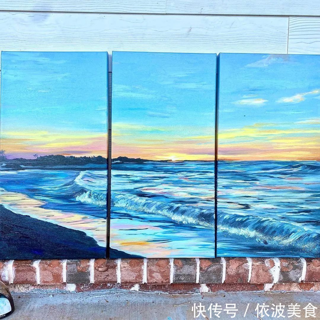 夏威夷&从没学过美术的她,用简单粗暴技法画画,让她成为了百万富豪