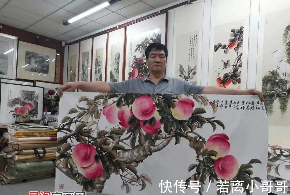 贾进考|寿桃名家贾进考,作品《南山仙寿图》成为国礼