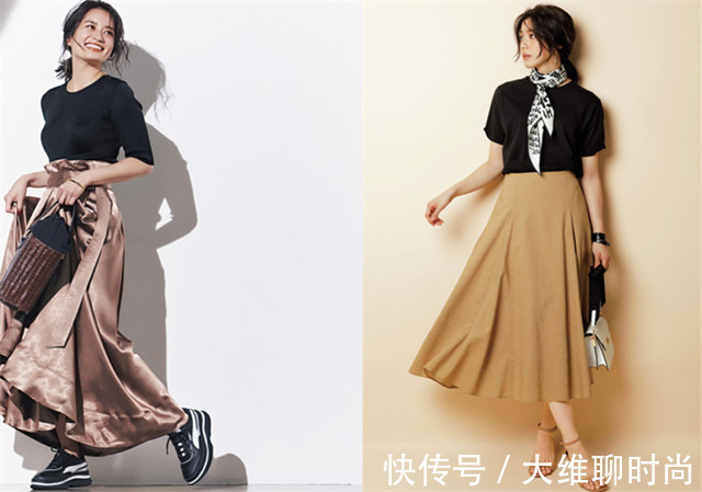 夏季|说实话,夏季还真少不了一件黑色T恤,时髦酷感且还能穿出女人味