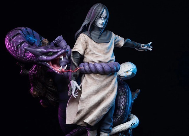 大蛇|火影大蛇丸双通灵兽手办,万蛇瞳孔栩栩如生,白磷大蛇造型亮眼