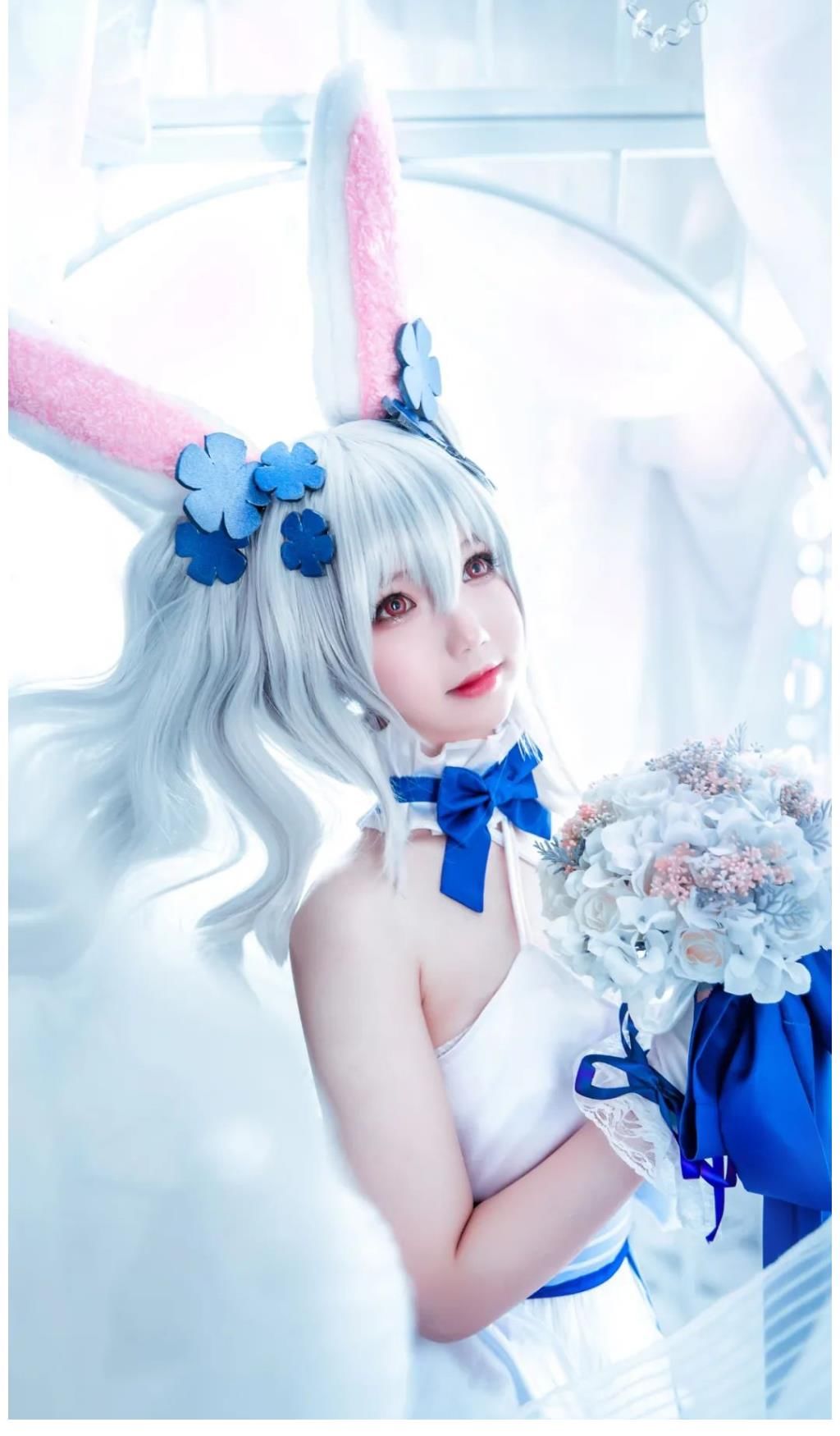 碧蓝航线|cos：碧蓝航线萌妹拉菲的白兔与誓约cos正片@雪晴