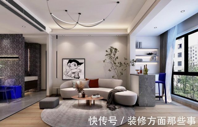 背景墙|97㎡现代风,以时尚打造空间,以新颖突出特点