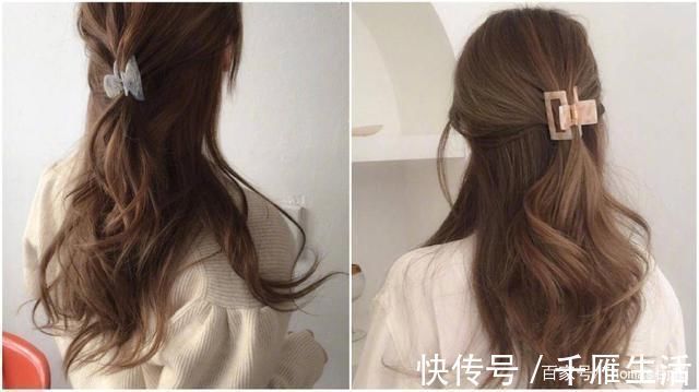 头发|女性发型打理，韩系美发搭配时髦的发饰，流露女性温柔优雅的气质