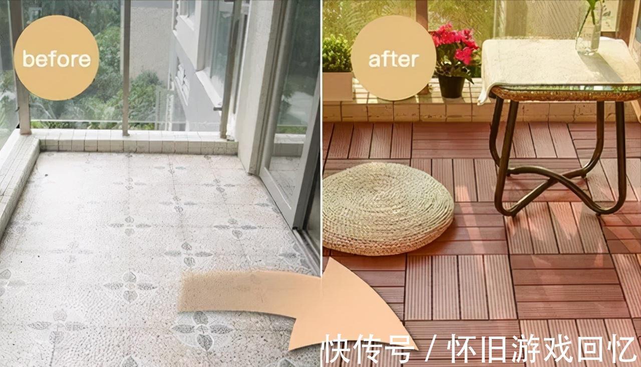 实木地板|阳台铺地砖落伍了,现在流行铺实木地板,不会开裂、脚感好