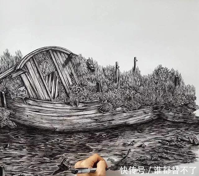 针管$全球最抠女画家，用一支2元针管笔惊艳世界，连英国皇室都惊叹