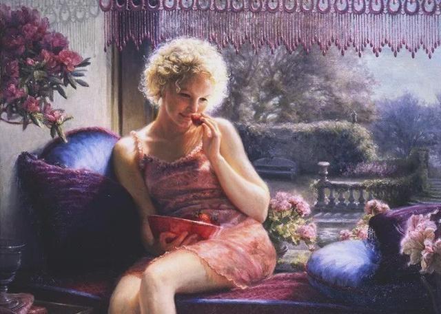 海伦·贝兰德#加拿大女艺术家现实主义人体油画,细腻逼真,引人遐思