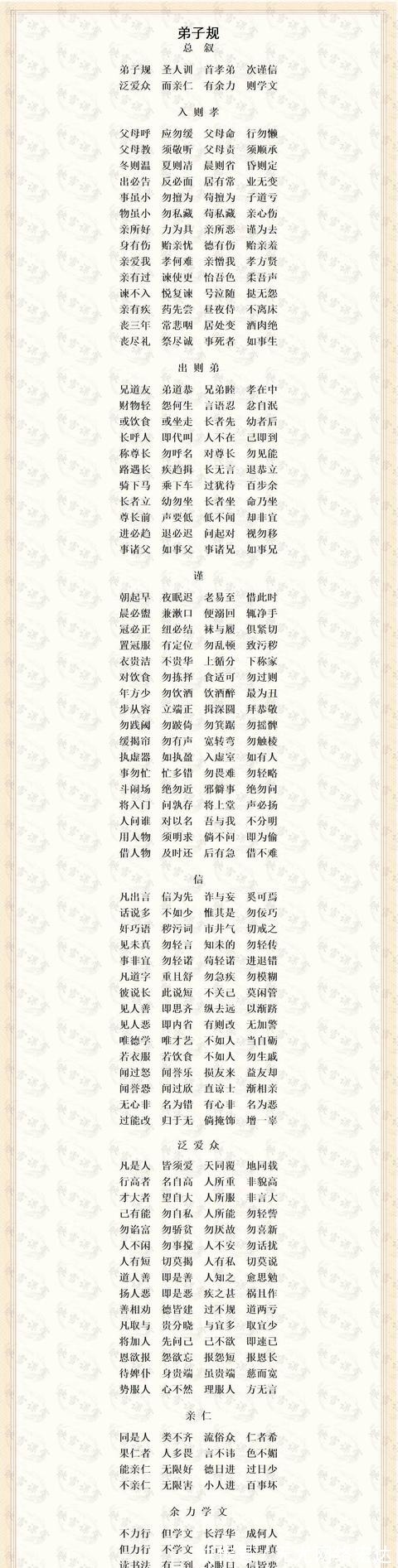 命子迁#中国古代十大经典家训!《弟子规全集》积财千万、不如薄技在身