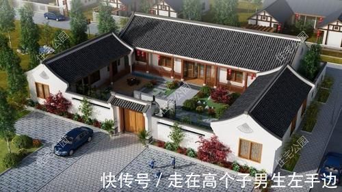 小院|农村建房还是有个院子好,10套农村平层小院,既能停车还能养鸡鸭