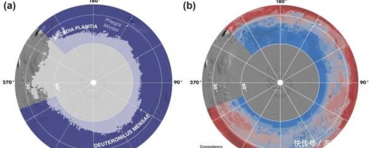 地图 火星上的水冰？专家提出钻探火星冰层的地图!