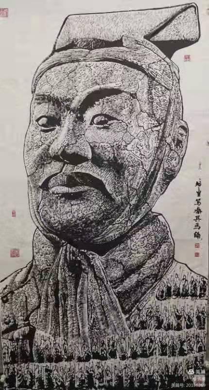 焦墨画|秦始皇兵马俑马培童焦墨组画，震动画坛，叹为观止！