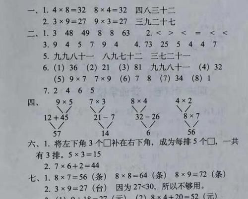 正方形|二年级数学上册第六单元测试题，老师：孩子对乘法真正理解了吗？