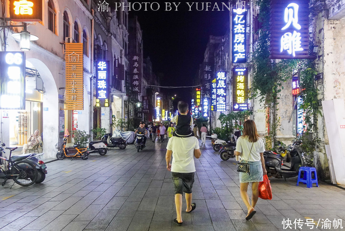 骑楼|北海老街，一条200年历史的骑楼式老街，晚上十一点还热闹非凡