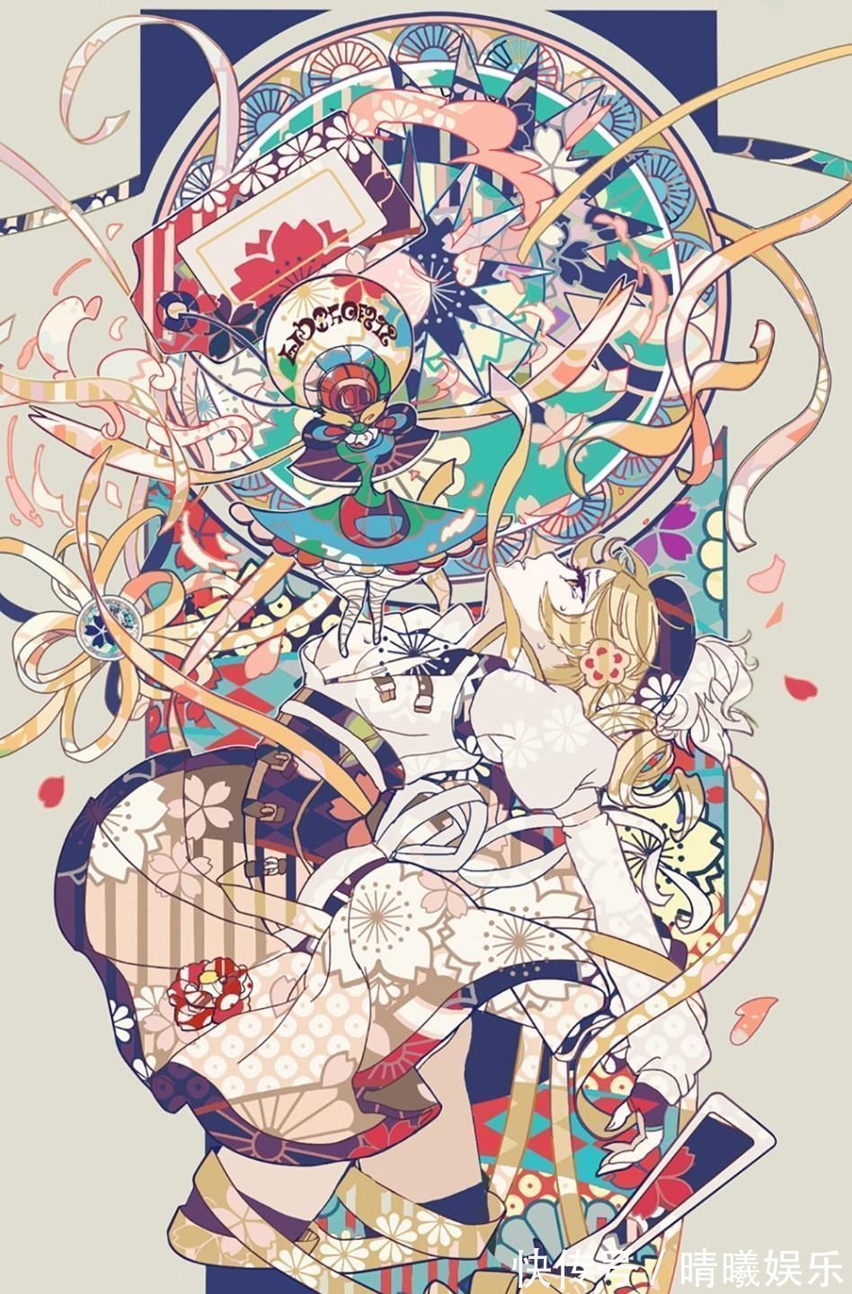 塔罗牌&纸胶带贴画风格插画,类似于塔罗牌的感觉,精致且美观