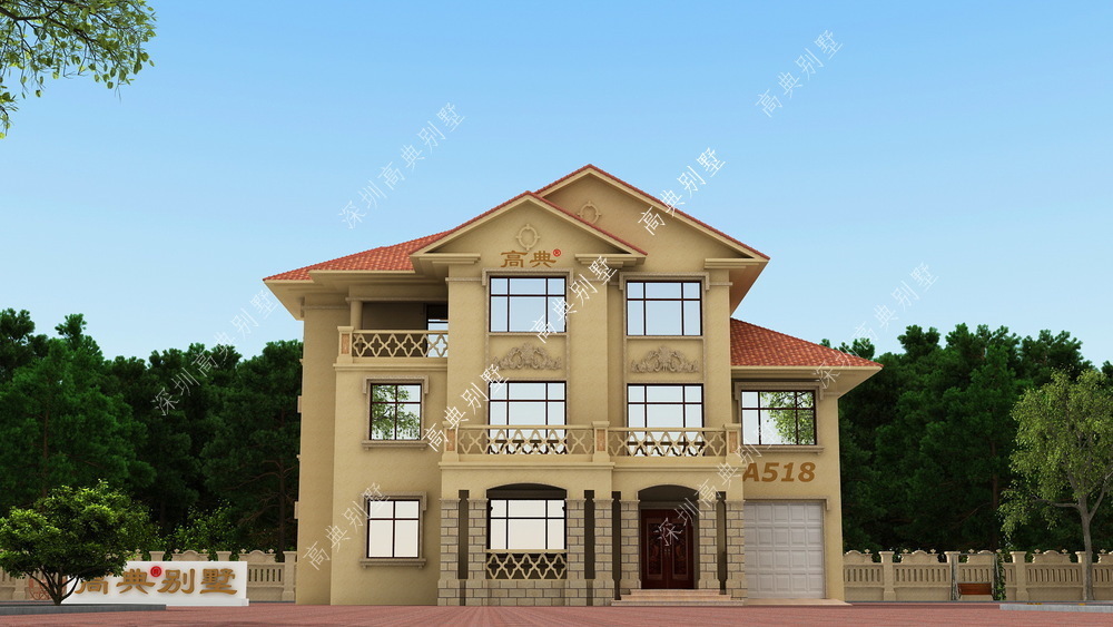 别墅|漂亮的欧式别墅户型，回乡盖房的首选，布局流畅。