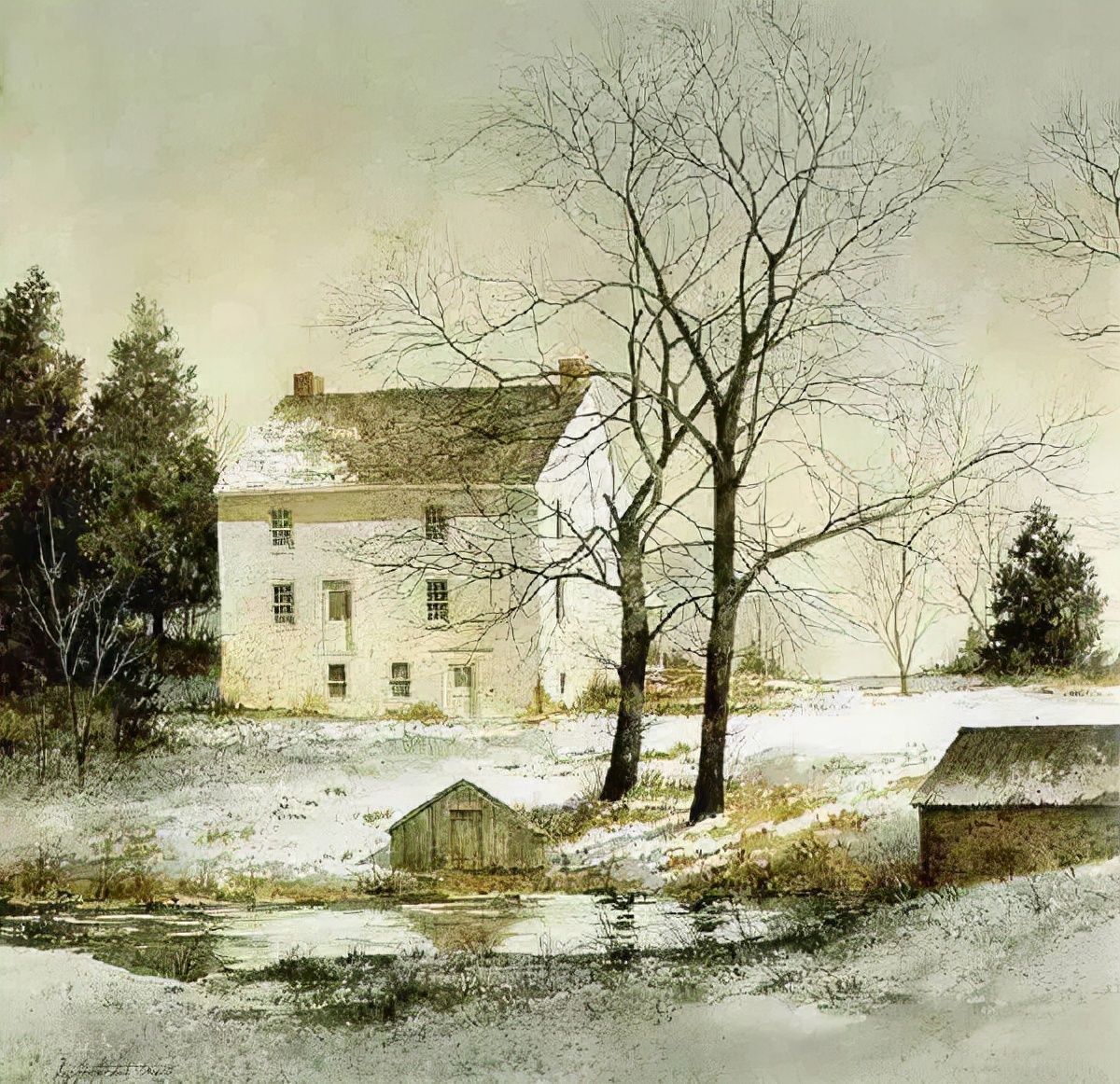 绘画&乡间记忆水彩画家RayHendershot的乡村风光和古色古香的静物绘画