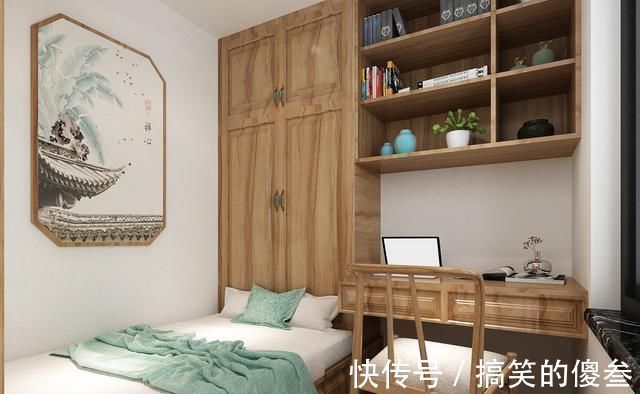 主卧室|130平米新中式风，听了老公的话，餐厅酒柜这样设计，美观又实用